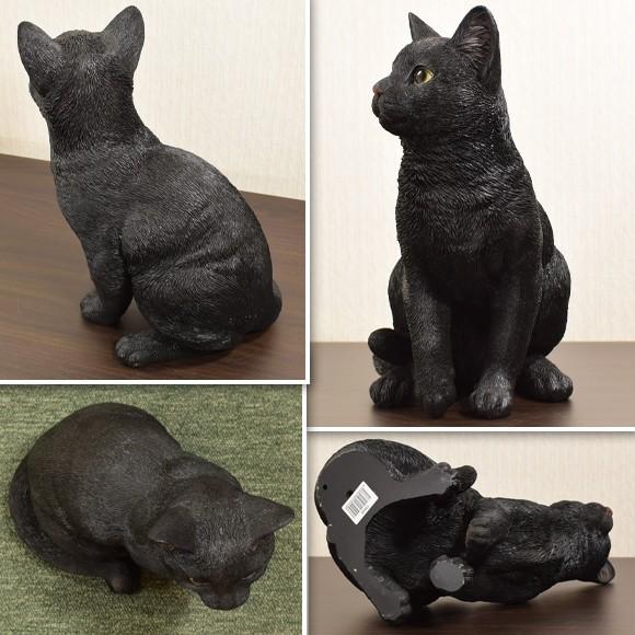 Black Cat　ブラックキャット　生きているようなかわいい黒ネコの置物　リアルな動物の飾り｜decorplus｜03