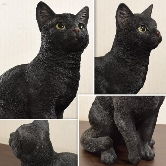 Black Cat　ブラックキャット　生きているようなかわいい黒ネコの置物　リアルな動物の飾り｜decorplus｜04