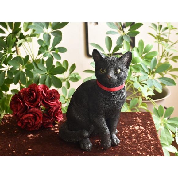 Black Cat　ブラックキャット　生きているようなかわいい黒ネコの置物　リアルな動物の飾り｜decorplus｜05