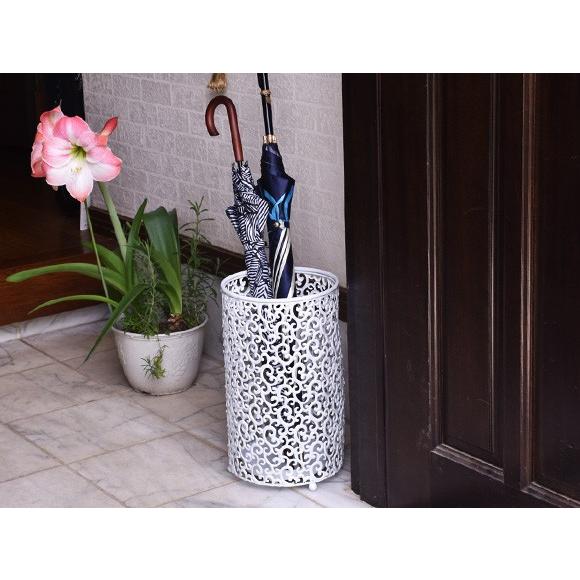 White Kaikiri ホワイトカイキリ アイアンアンブレラスタンド 傘立て 丸型 おしゃれ 玄関 鉄製 アンティーク |  | 04