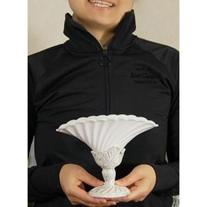 エレガントリーフ サークルセクター フラワーベース ブラック ホワイト 花瓶 花器 アンティーク風 陶器 |  | 03