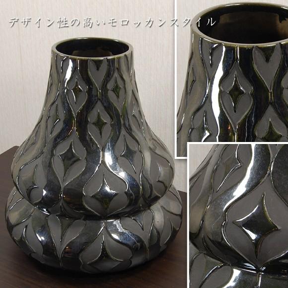 高価値セリー アメリカZODAX社　Marrakech Vase　マラケシュベース　モロッコ風スタイルのモダンで大きな花瓶　花器　陶器　アンティーク　雑貨　アンティーク風　北欧　オリ