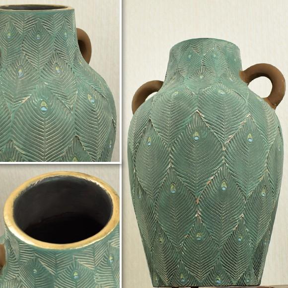 Peacock ピーコック 立体的な孔雀の羽模様の花瓶 フラワーベース 花器