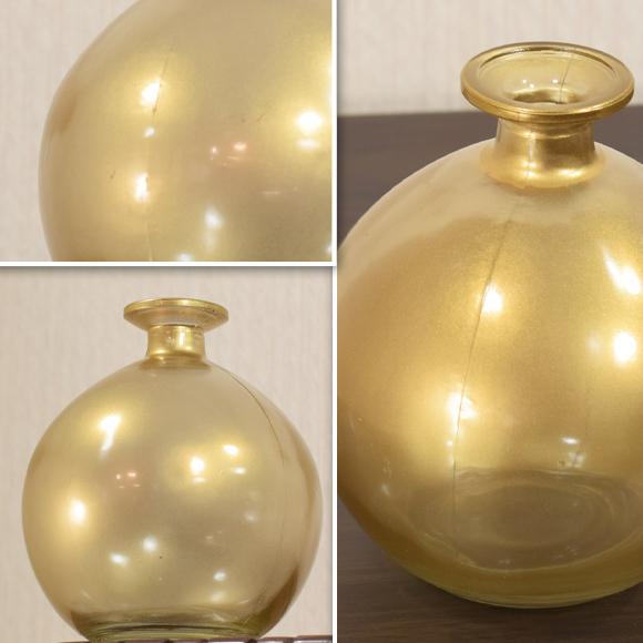 ドライゴールド ガラスボール フラワーベース 花瓶 花器 : DECOR Plus