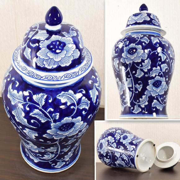 オススメ‼︎ 青磁 大壺 現品限り フタ付 飾り インテリア