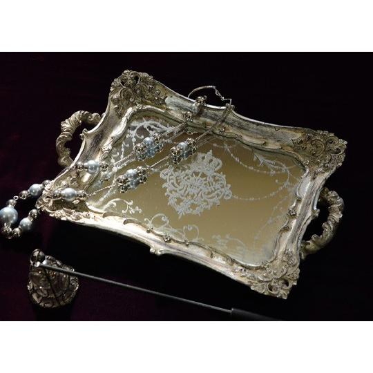 Encke　エンケ　ミラートレイ　飾りトレー　アンティーク風　鏡　プレート　シャビーシックシルバー |  | 04