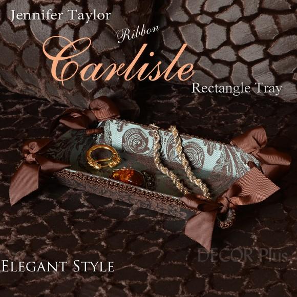 ジェニファーテイラー　カーライル　Carlisle　リボン　レクタングルトレイ　トレー　プレート　収納　小物入れ　アンティーク　雑貨　カルトナージュ　手芸　ブ | 