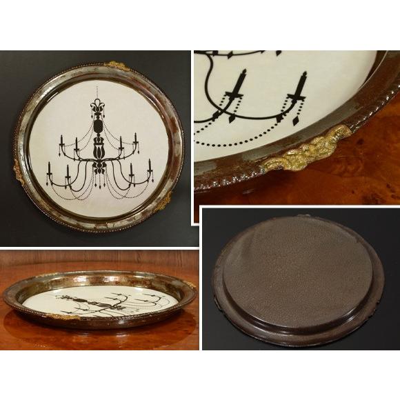 Chandelier　シャンデリア　ラウンドプレート　トレイ　トレー　フレンチ　グレイ |  | 02