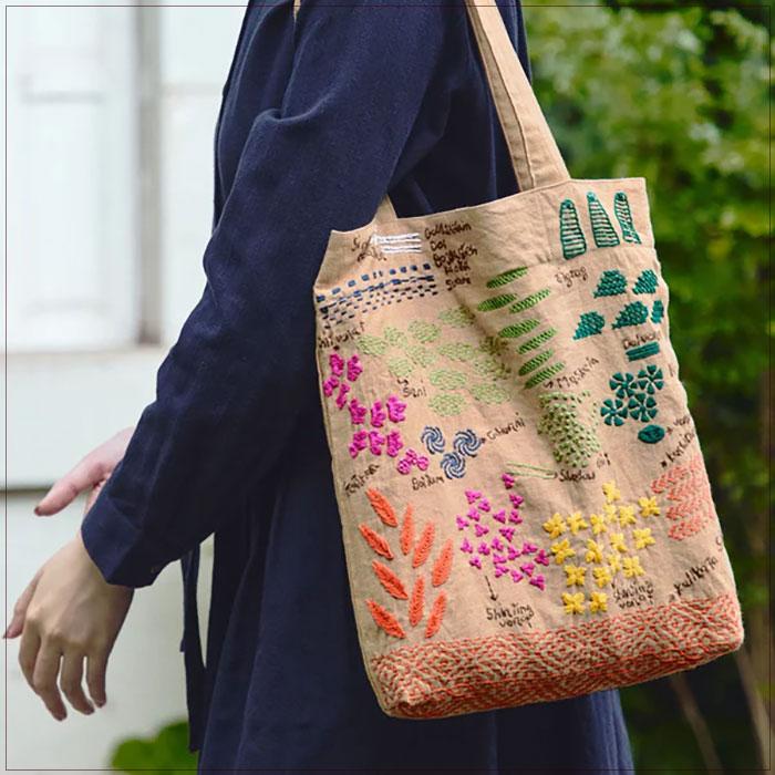 People Tree（ピープルツリー） トートバッグ エコバッグ 手刺繍トート