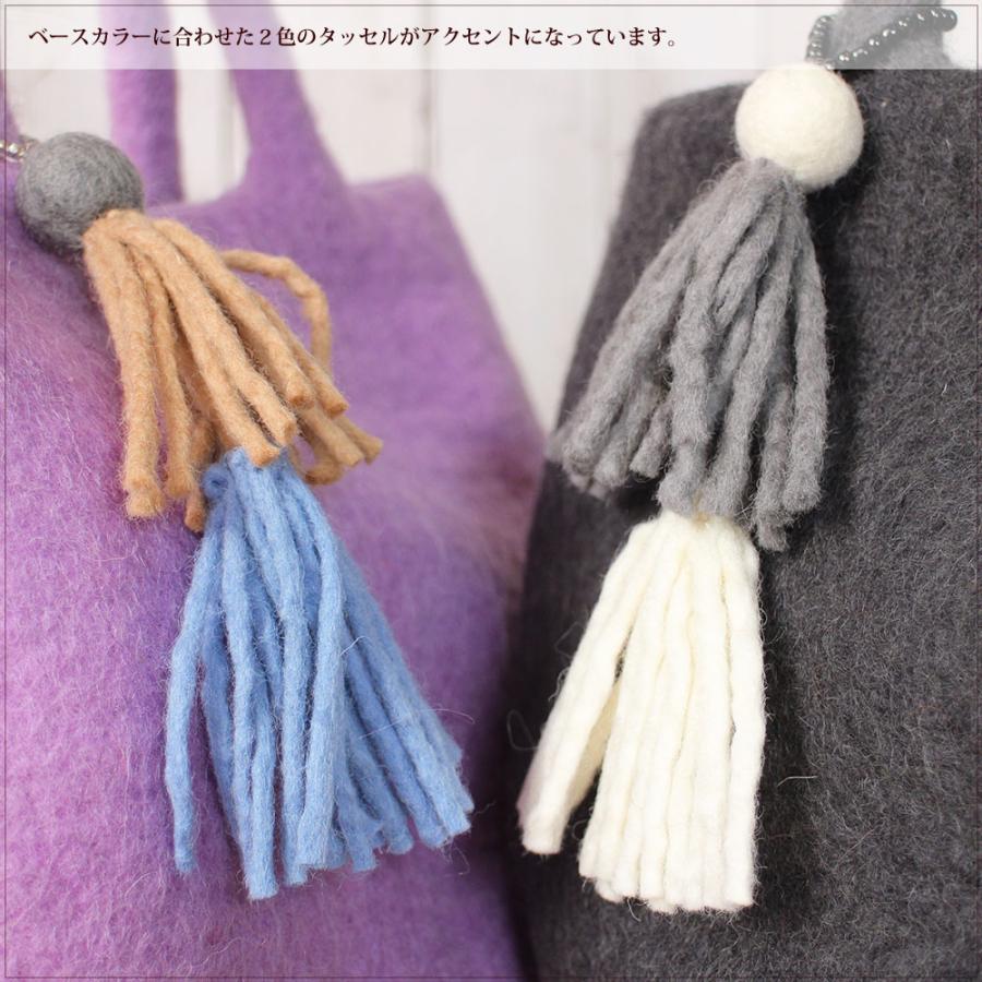 フェルトバッグ トート PeopleTree・ダブルタッセル付フェルトトートバッグ フェアトレード(ラッピング対応) | People Tree | 03