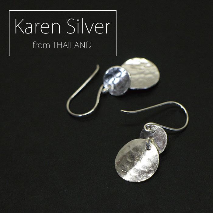 ピアス シルバー カレンシルバー 2連ラウンドフックピアス アジアン