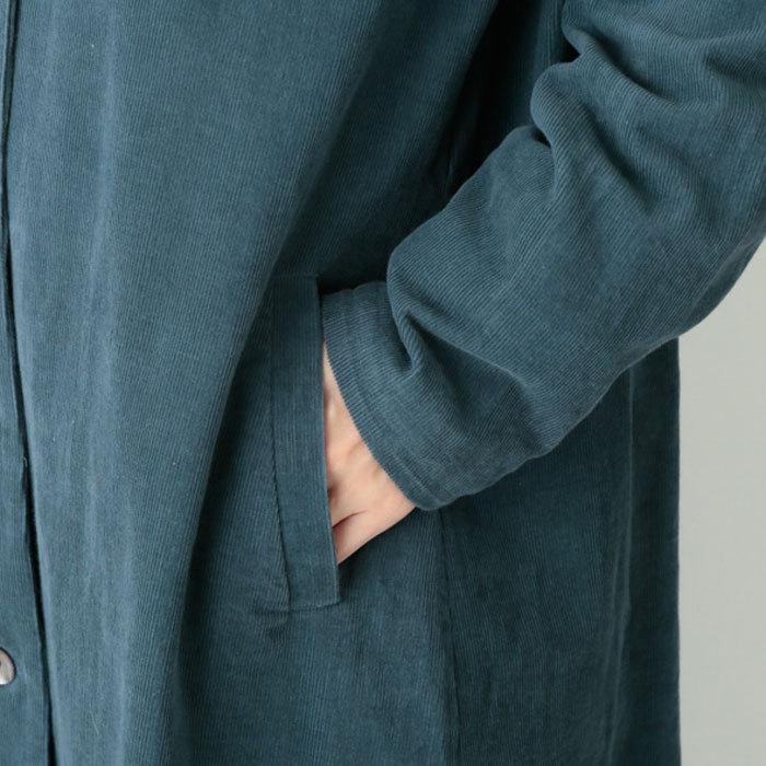 ロングコート レディース コーデュロイ（ コットン100