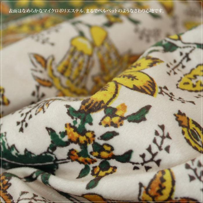 ブランケット あったか 毛布（ブロックプリント3wayブランケット