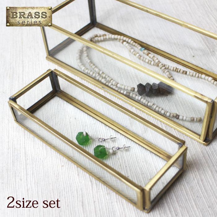 ガラスケース 真鍮 ブラス ガラス レクタングルケース ２サイズセット コレクションケース ジュエリーボックス リングピロー アンティーク In Br018 Decoyaエスニック フェアトレード 通販 Yahoo ショッピング
