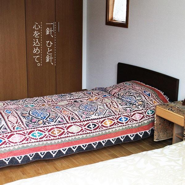 マルチカバー 手刺繍（インドのアップリケ・マルチクロス （ 234cm