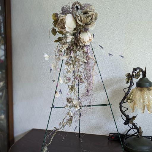 布花リース(シックなバラリース)