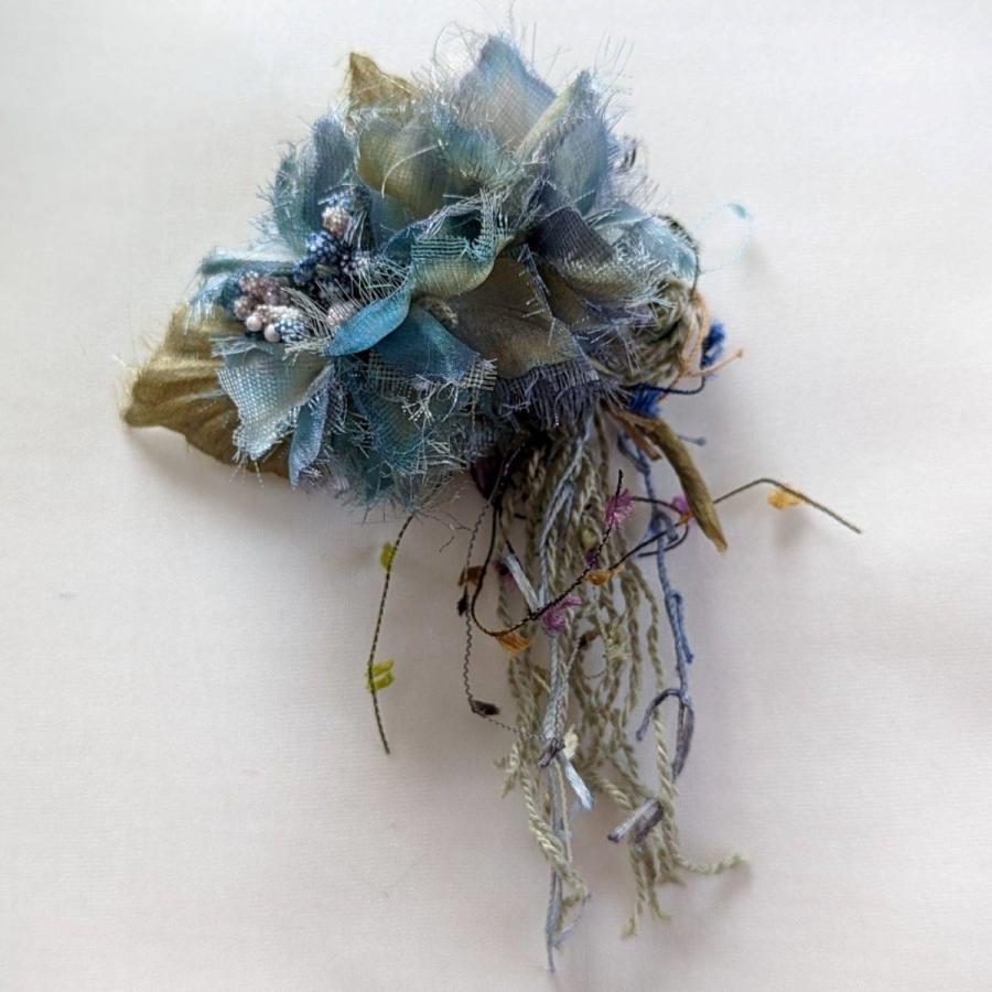 布花コサージュ 紫陽花 ブルー 豊富な品