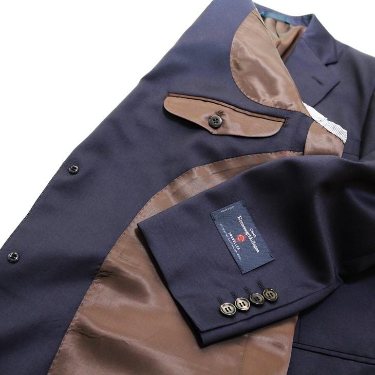 スーツ メンズ 2020 新作 春夏 エルメネジルドゼニア ジャパン物 トラベラー 「国内オーダー工場生産」 濃紺ネイビー無地 2つボタン スーツ (A/AB体) ゆったり型 | ZEGNA | 06