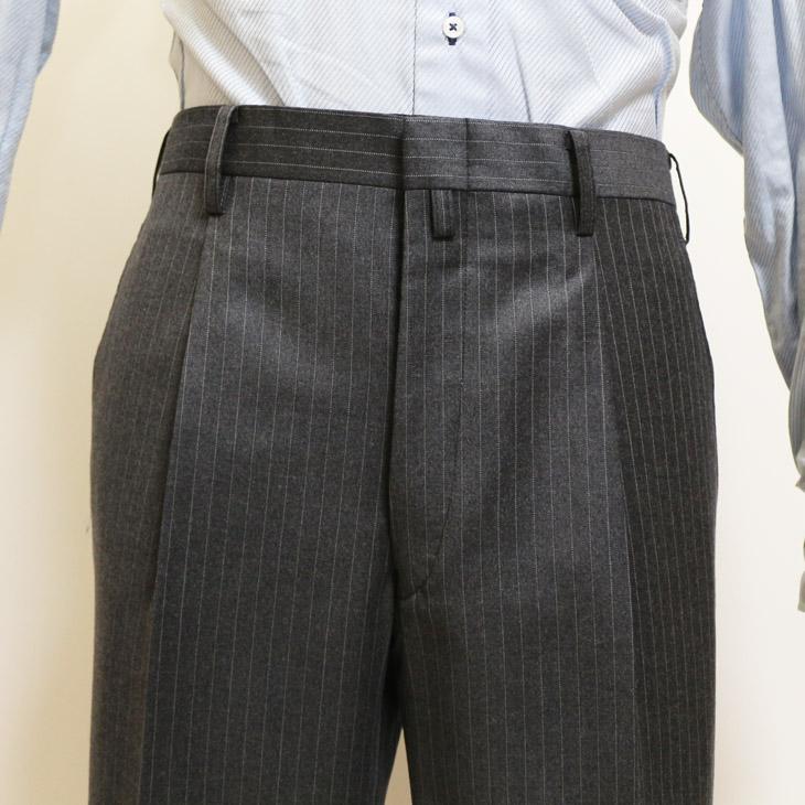 スーツ メンズ 秋冬 新品 Loro Piana ロロピアーナ Super150s 「国内オーダー工場仕立」 灰グレー杢 ストライプ 2つボタン ゆったり型 (AB体) SLTO-002 | Loro Piana | 10