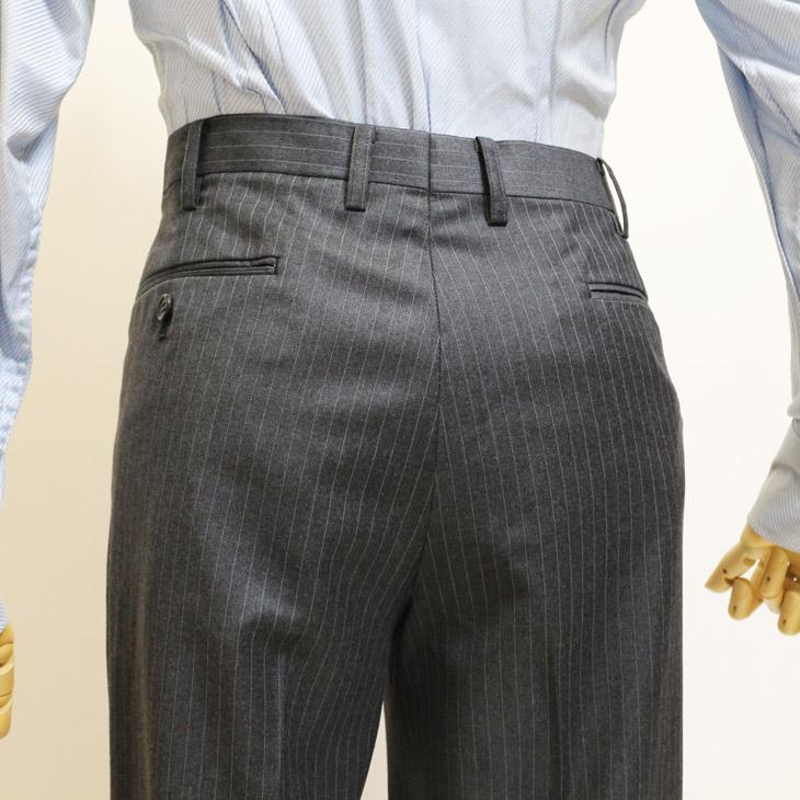 スーツ メンズ 秋冬 新品 Loro Piana ロロピアーナ Super150s 「国内オーダー工場仕立」 灰グレー杢 ストライプ 2つボタン ゆったり型 (AB体) SLTO-002 | Loro Piana | 11