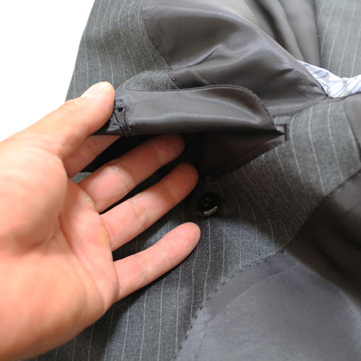 スーツ メンズ 秋冬 新品 Loro Piana ロロピアーナ Super150s 「国内オーダー工場仕立」 灰グレー杢 ストライプ 2つボタン ゆったり型 (AB体) SLTO-002 | Loro Piana | 07