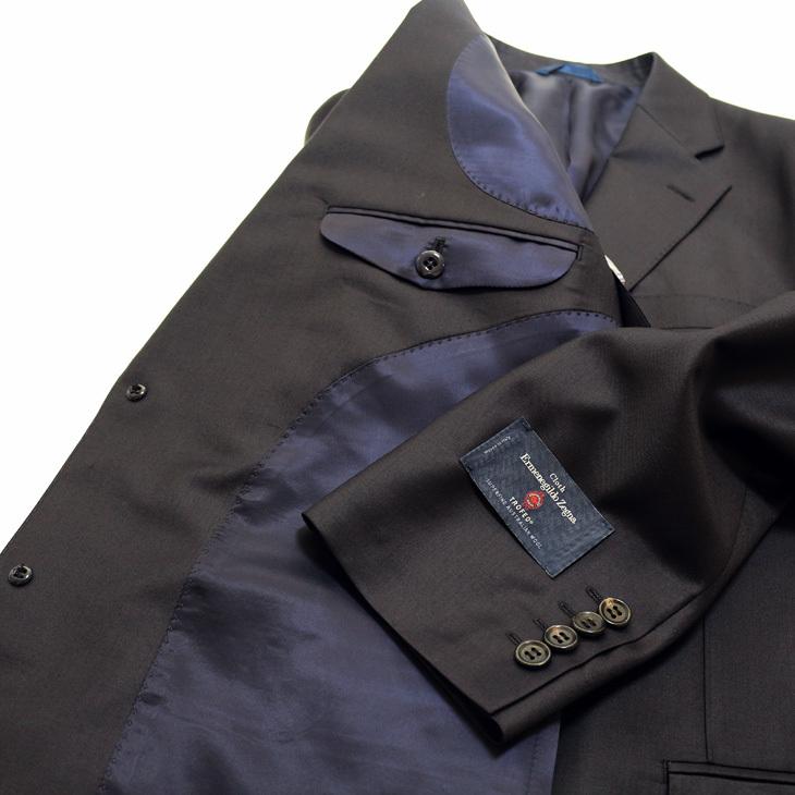 スーツ メンズ 新品 春夏 エルメネジルドゼニア トロフェオ Super150s 濃紺ネイビー無地 2つボタン ビジネス スーツ ゆったり型 (AB/BB体) SLTO-002 | ZEGNA | 04