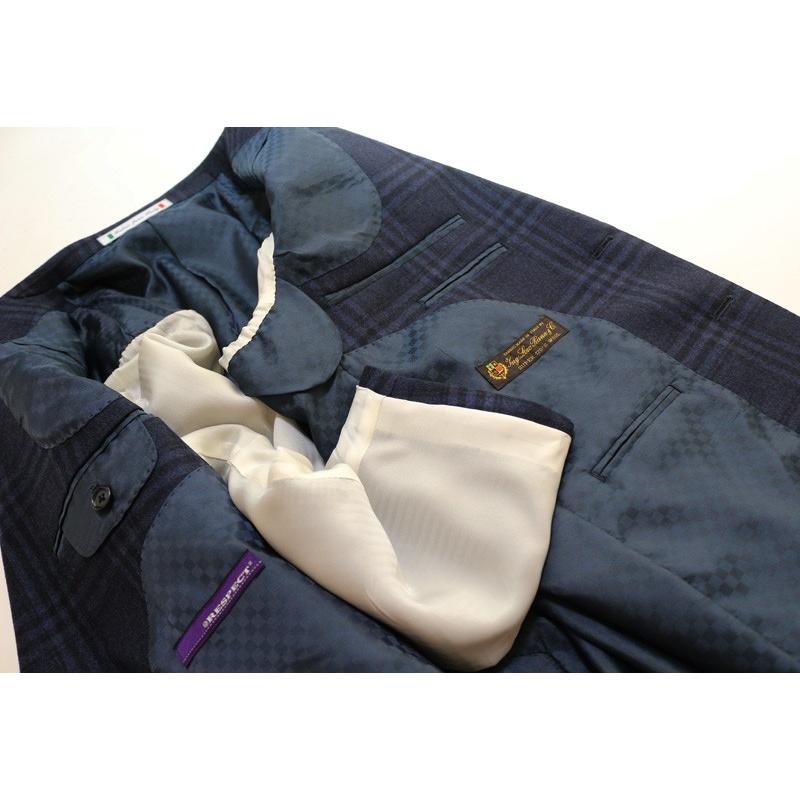 ジャケット テーラード ブレザー 秋冬 新品 ロロピアーナ Super120s 濃紺ネイビー 大柄チェック セレクト系 スリム型 2つボタン ビジネス J-TML (AB体) | Loro Piana | 11