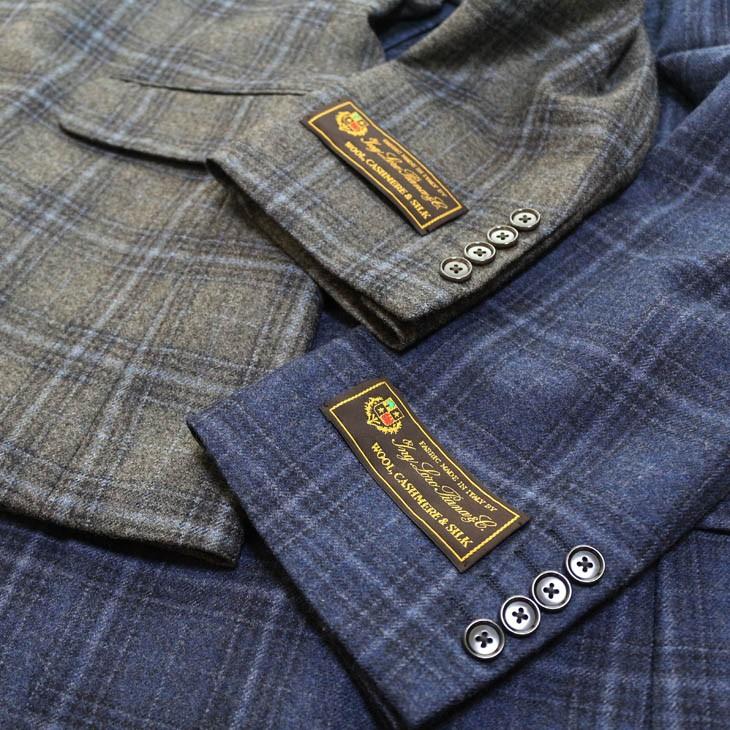 ジャケット テーラード ブレザー 秋冬 新品 ロロピアーナ ウール シルク 絹 カシミア混 グレンチェック風２色 セレクト系 スリム 2つボタン J-TML (A体) | Loro Piana | 02