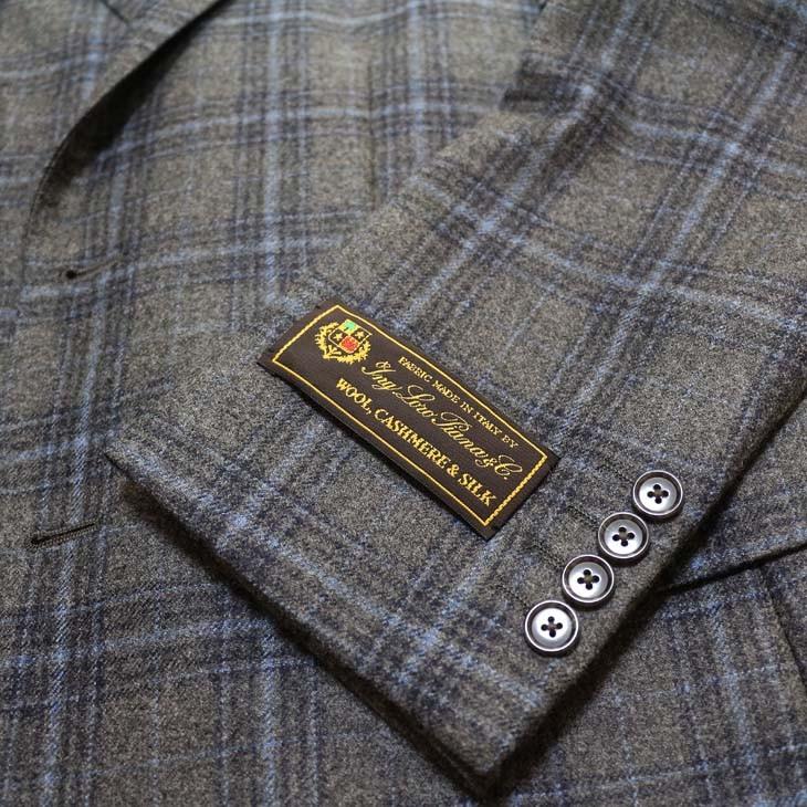 ジャケット テーラード ブレザー 秋冬 新品 ロロピアーナ ウール シルク 絹 カシミア混 グレンチェック風２色 セレクト系 スリム 2つボタン J-TML (A体) | Loro Piana | 20