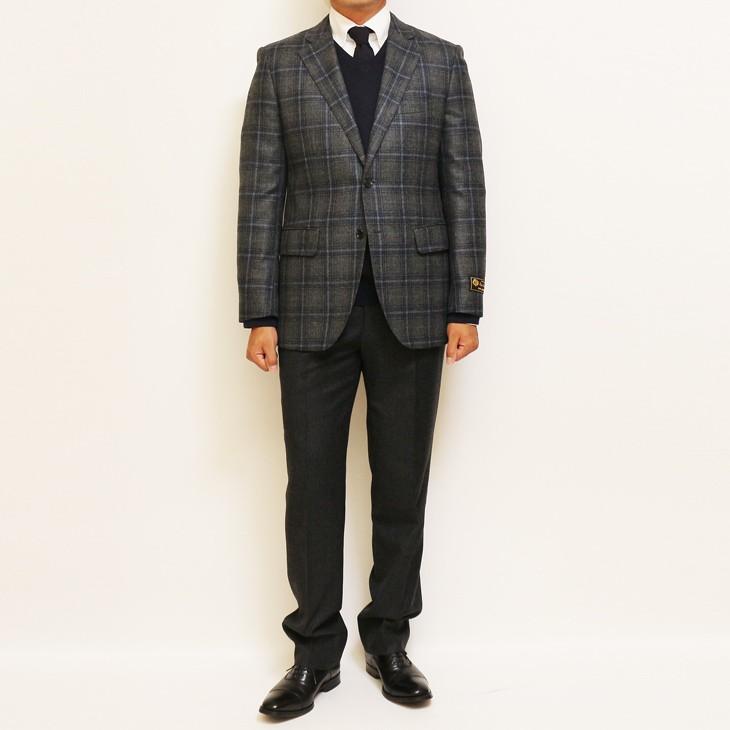 ジャケット テーラード ブレザー 秋冬 新品 ロロピアーナ ウール シルク 絹 カシミア混 グレンチェック風２色 セレクト系 スリム 2つボタン J-TML (A体) | Loro Piana | 05