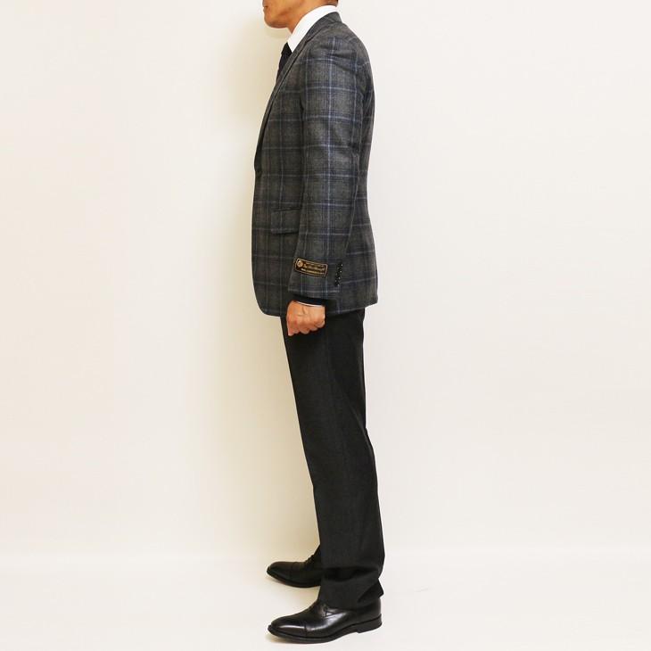 ジャケット テーラード ブレザー 秋冬 新品 ロロピアーナ ウール シルク 絹 カシミア混 グレンチェック風２色 セレクト系 スリム 2つボタン J-TML (A体) | Loro Piana | 06