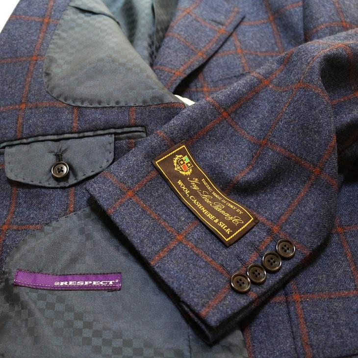 ジャケット テーラード ブレザー 秋冬 新品 ロロピアーナ ウール シルク 絹 カシミア混 ウインドペン３色 セレクト系 スリム ２ボタン ビジネス  J-TML (A/AB体) | Loro Piana | 10