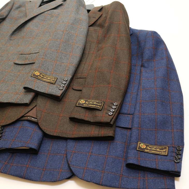 ジャケット テーラード ブレザー 秋冬 新品 ロロピアーナ ウール シルク 絹 カシミア混 ウインドペン３色 セレクト系 スリム ２ボタン ビジネス  J-TML (A/AB体) | Loro Piana | 02