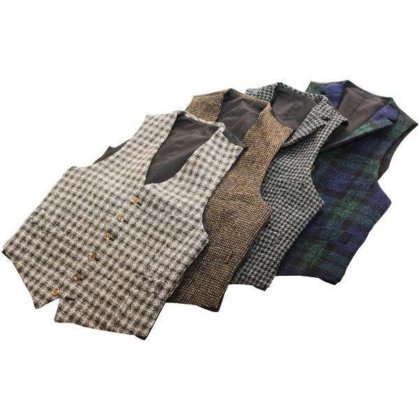 2016-17秋冬モデル 新品 ハリスツイード Harris Tweed 英国生地 オッドベスト　ジレ　選べる新色全４カラー｜decte｜06