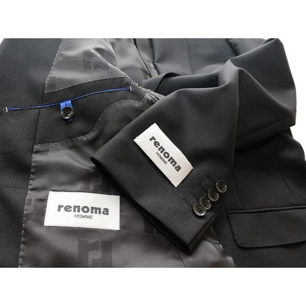 2016-17秋冬モデル renoma レノマ homme オム DROP7 クラシコ系スリム 黒ブラック織柄シャドーストライプ ナチュラルストレッチ 2ボタンスーツ (A/AB体) j3s｜decte｜05