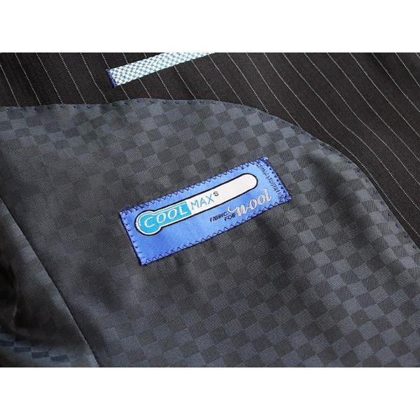 2017春夏新作モデル スタンリーブラッカー 濃紺ネイビー 9mmストライプ インビスタ社 クールマックス使用 ３ボタン段返りスーツ (A/AB体) SB01 |  | 05