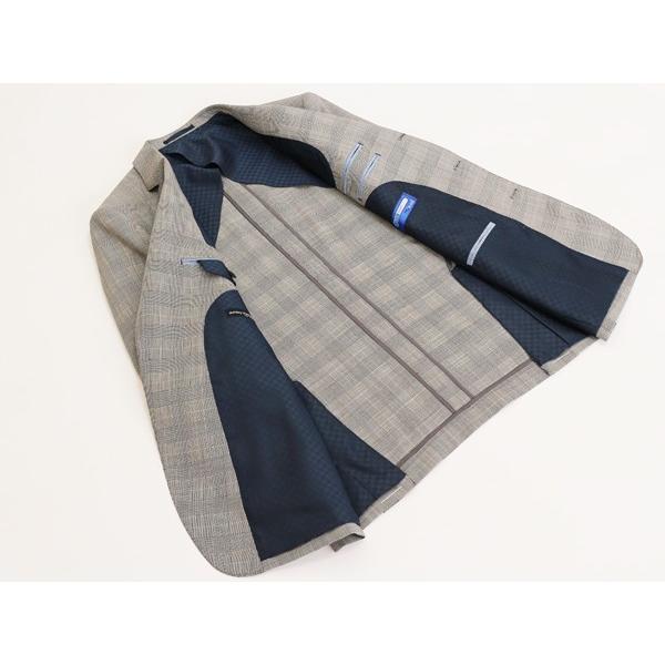 2017春夏新作モデル スタンリーブラッカー ライトグレー淡灰グレンチェック インビスタ社 クールマックス使用 ３ボタン段返りスーツ (A体) SB01 |  | 03