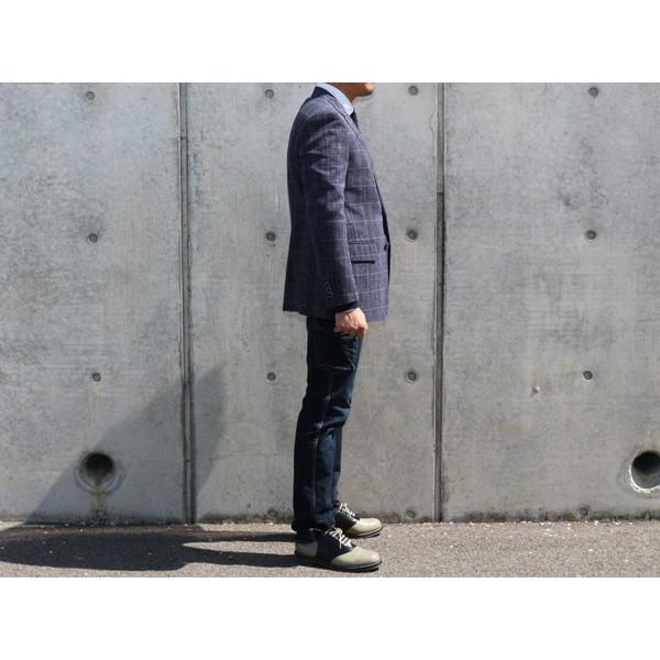 2017 春夏新作 renoma レノマ paris パリス ICHITEKI ハイブリッド生地 デニムブルー杢 ウインドペン 2ボタン ジャケット (AB/BB体) やや細め | renoma | 01