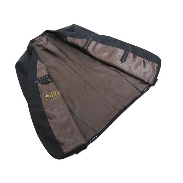 スーツ メンズ 2017-18 秋冬 新品 ロロピアーナ Super130s 濃紺ネイビー 約5mm ストライプ  2つボタン ビジネススーツ （BB体） J07-2B やや細め | Loro Piana | 03