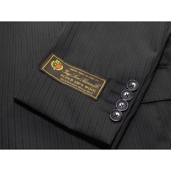 スーツ メンズ 2017-18 秋冬 新品 ロロピアーナ Super130s 濃紺ネイビー 約5mm ストライプ  2つボタン ビジネススーツ （BB体） J07-2B やや細め | Loro Piana | 05