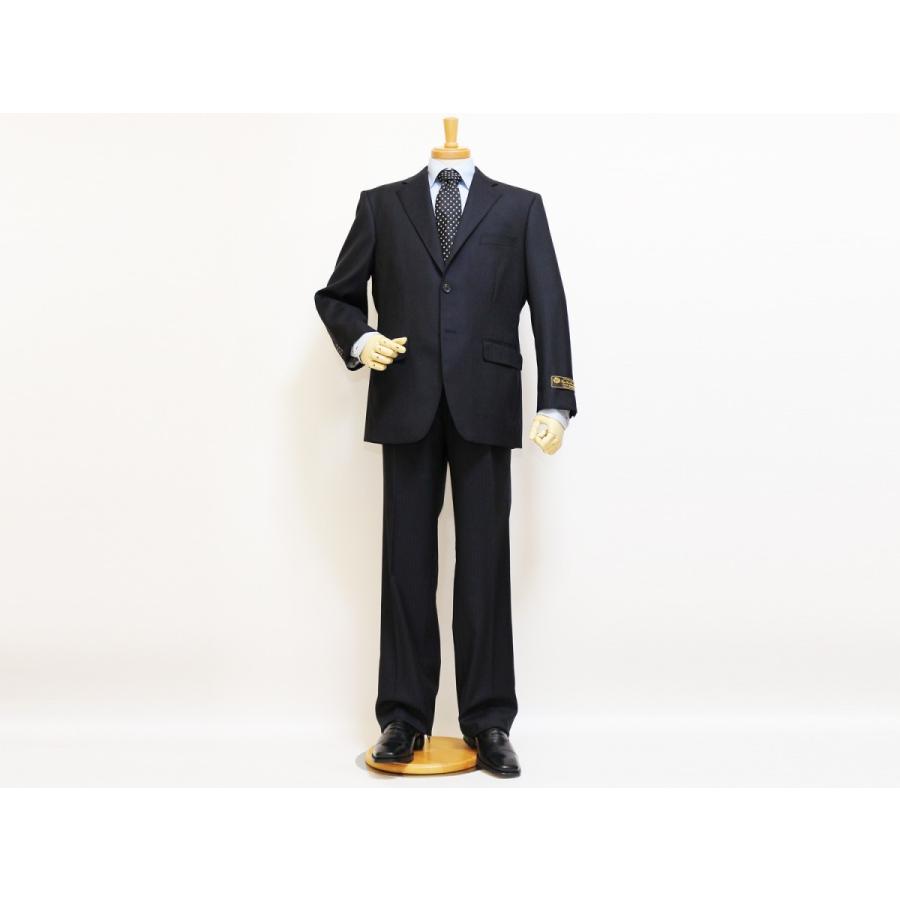 スーツ メンズ 2017-18 秋冬 新品 ロロピアーナ Super130s 濃紺ネイビー系 ロイヤルブルー 7mmストライプ 2つボタン ビジネススーツ (AB体) NT01-2B ゆったり型 | Loro Piana | 01