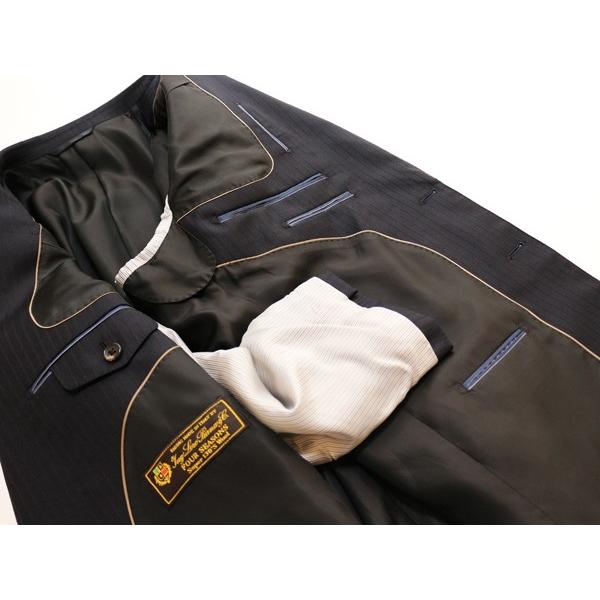 スーツ メンズ 2017-18 秋冬 新品 ロロピアーナ Super130s 濃紺ネイビー系 ロイヤルブルー 7mmストライプ 2つボタン ビジネススーツ (AB体) NT01-2B ゆったり型 | Loro Piana | 04