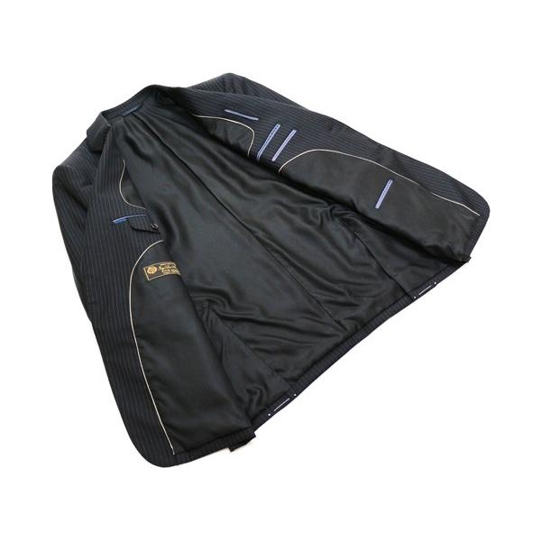 スーツ メンズ 2017-18 秋冬 新品 ロロピアーナ Super130s 黒ブラック 7mmストライプ 2つボタン ビジネススーツ (AB体) NT01-2B ゆったり型 | Loro Piana | 03