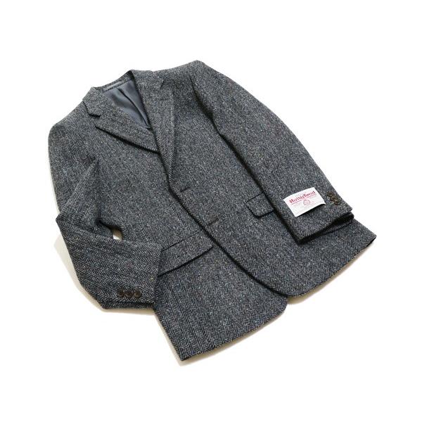 ジャケット テーラード ブレザー ハリスツイード　2017-18 秋冬 新品 英国 Harris Tweed グレー杢ヘリンボーン杉綾織 カラーネップ入り  (A/AB/BB体) NT01-2B | HARRIS TWEED | 03