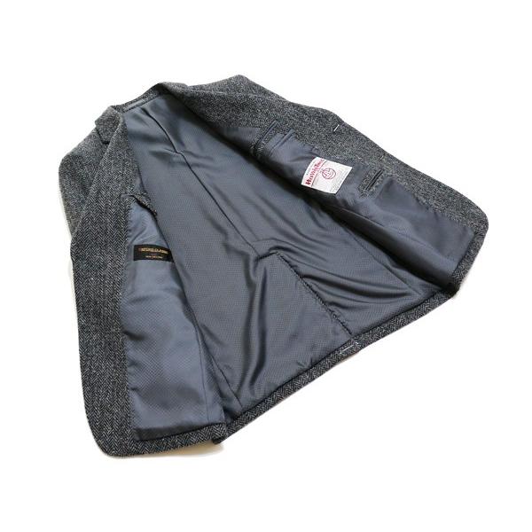 ジャケット テーラード ブレザー ハリスツイード　2017-18 秋冬 新品 英国 Harris Tweed グレー杢ヘリンボーン杉綾織 カラーネップ入り  (A/AB/BB体) NT01-2B | HARRIS TWEED | 04