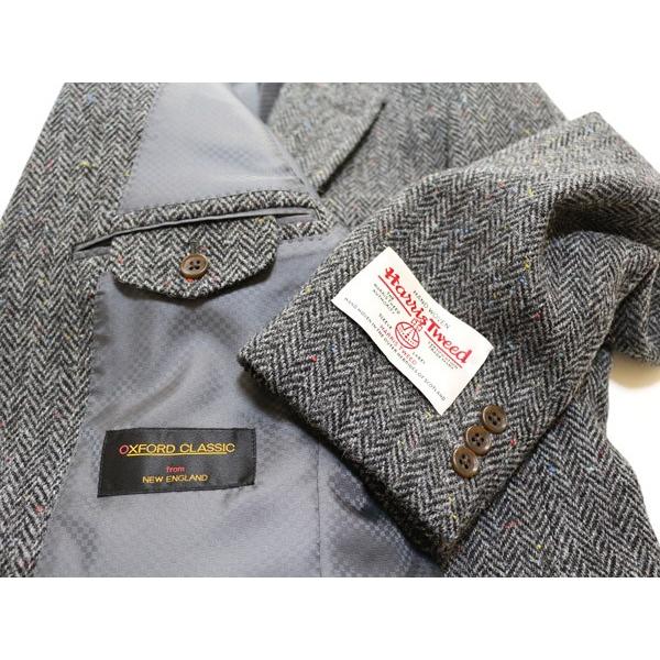 ジャケット テーラード ブレザー ハリスツイード　2017-18 秋冬 新品 英国 Harris Tweed グレー杢ヘリンボーン杉綾織 カラーネップ入り  (A/AB/BB体) NT01-2B | HARRIS TWEED | 05