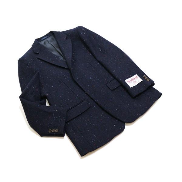 ジャケット テーラード ブレザー ハリスツイード　2017-18 秋冬 新品 英国 Harris Tweed 濃紺ネイビー無地系 カラーネップ入り  (A/AB/BB体) NT01-2B | HARRIS TWEED | 03