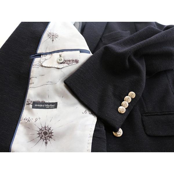 2017-18秋冬モデル 新品 stanley blacker スタンリーブラッカー 濃紺ネイビー系 デニム風ジャージ ダブル Ｗ ジャケット (AB/BB体) やや細め |  | 05