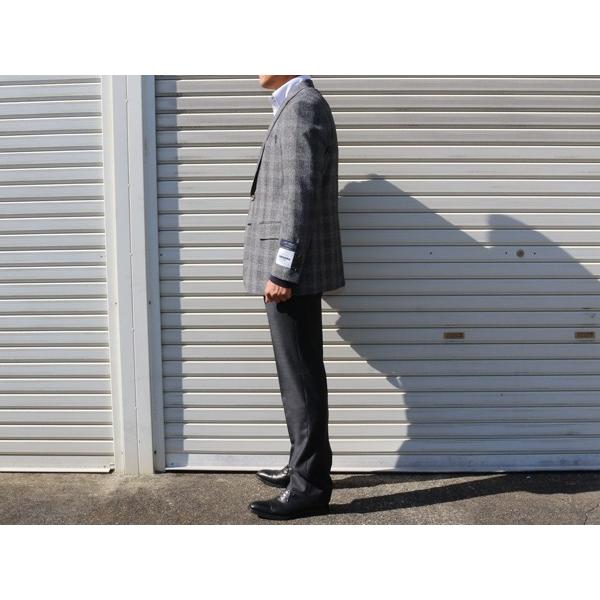 2017-18秋冬モデル renoma レノマ paris パリス 絹シルク25％混紡 グレー杢 グレンチェック 風 格子柄 2ボタンジャケット (AB/BB体) | renoma | 01