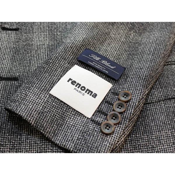 2017-18秋冬モデル renoma レノマ paris パリス 絹シルク25％混紡 グレー杢 グレンチェック 風 格子柄 2ボタンジャケット (AB/BB体) | renoma | 03